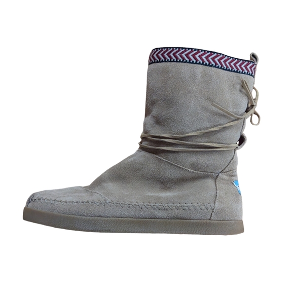 Toms Leather & Faux Fur Tribal Boots Size 9.5 - Picture 9 of 12